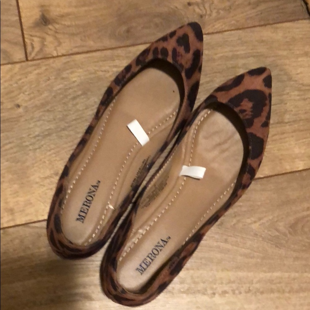 Merona cheetah print wedge flats